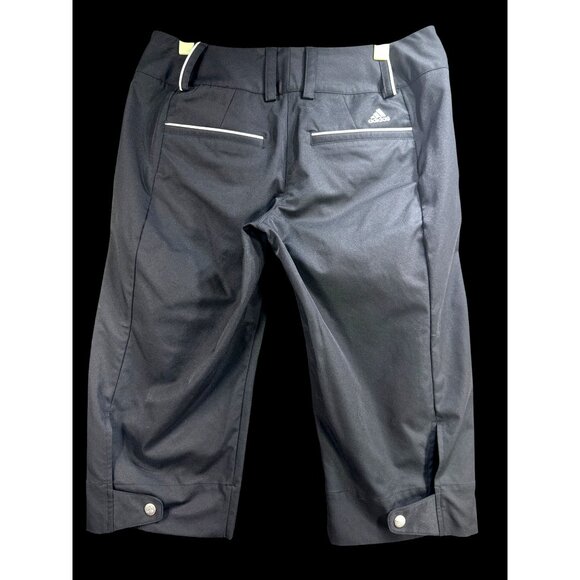 Adidas Womens Climalite Black Cropped Pants Size 2 Polyester Blend - Picture 8 of 10